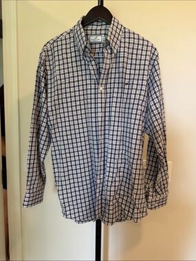 Vineyard Vines Navy and White Check Button-Down Shirt